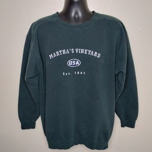 VINTAGE 90s Martha's Vineyard Adult Large Sweatshirt Santee HVYWT Crewneck USA